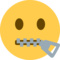 Zipper-Mouth Face emoji on Twitter